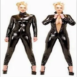 Sexy schwarzer Catwomen-Overall, PVC-Spandex-Latex-Catsuit-Kostüme für Frauen, Körperanzüge, Fetisch-Lederkleid, Übergröße XS-5XL168z