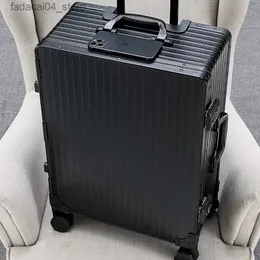 Resväskor nya japanska aluminium resebagage tyst universal hjul pull bar lådan en nio öppen transport på resväskan boarding låd 20 24 Q240115