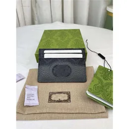 Womens 5A Womens Bag Designer 701425 Cut-Out Interlocking Leather Canvas Card Case Wallet 7A Top Quality Real Leather