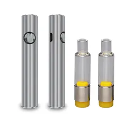 R&H Fire Stick Preheat Battery 650mAh Adjustable Variable Voltage Batteries Pen with 510 Thread 0.5ml 1.0ml 2.0ml Thick Oil Glass Tank Empty Carts