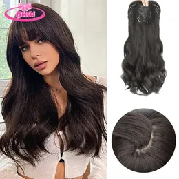 BUQI Wig 3d Bangs Wig Female Natural Forehead Invisible Cover White Hair Head Big Waves Reissue Wig Piece.240115
