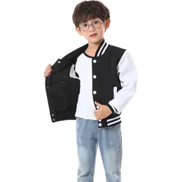 Barn baseball varsity jackor barns pojkar flickor cardigan casual tröjor sportkläder kappa outfit vår hösten 240113