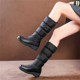 3 cores aquecer botas de neve das mulheres pele grossa pelúcia meados de bezerro botas feminino branco preto senhoras algodão espaço feminino 230922