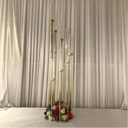 Decorações decoração de casamento candelabros de metal 8 braços castiçal para peças centrais do casamento castiçais sem lâmpada