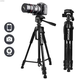 Stativ 55 140 cm Travel Digital Camera Tripod Professional Aluminium Tall Phone Stand med snabba plattor Mount Pan Head för DSLR SLRL240115