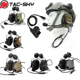 Tacsky tacsky comtac II Helmet Helmet Eargon Earbor Rumore Riduzione Auricolare tattico e Adattatore WalkieTalkie PTT U94PTT