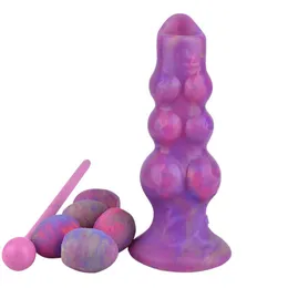 Brandfärgad oviposition Pneumatisk + booster Rod Spit Ball Layer Female Sex Toy Sex Masturbator