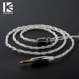 Accessories Kbear Limpid 4 Core 4n 99.99% Purity Sier Earphone Cables with 2pin/qdc/mmcx/tfz Connector for Kz Zsx Zs10 Pro Zsn Blon Bl03