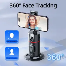 P02 AI Tracker ذكي 360 درجة تتبع الوجه تتبع اللاسلكي لاستقراء سطح المكتب Selfie Selfie Selfie Selfie للهاتف الذكي Tik Tok Live Broadcast