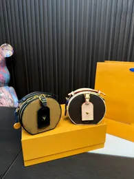 Üst lüks çanta tasarımcısı presbyopia inek derisi mini yuvarlak çanta Kadın çanta çapraz çanta omuz çantası fermuarlı para cüzdanı anahtar çanta 13cm