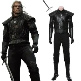 Film The Witcher Cosplay Geralt från Rivia Costume Halloween vuxen manlig outfit265l