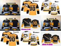 Personalizado Hóquei Jersey Homens Mulheres Jovens Pittsburgh''Penguins''53 Teddy Blueger 77 Jeff Carter 87 Sidney Crosby 71 Evgeni Malkin 25 Ryan Poehling