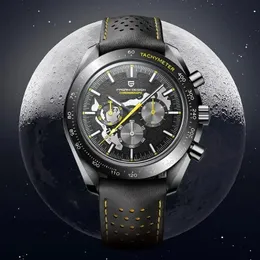 Pagani Design Moon Dark Mens Watches Luxury Quartz Watch Men Skeleton Sport Chronograph AR Sapphire Glass Wrist 240115