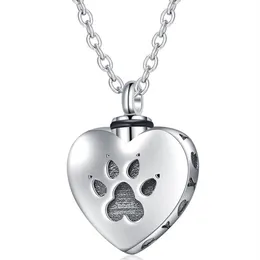 Collane con ciondolo Cuore d'amore Collana di urna per cremazione per animali domestici Gioielli per cani grigi Ricordo commemorativo Amante romantico Gift246R