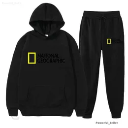 2024 Moda Masculina e Feminina Br Hoodies Moletons National Geographic Channel Sports Set Primavera Outono Duas Peças Homens Ess Sp5der 5777