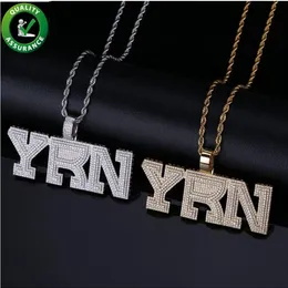 Iced Out Pendant Hip Hop Luxury Designer Jewelry Mens Mens Rapper Yrn Bubble Letter Pendants for Men Women Kids with Rope Chain2104