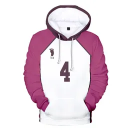 Anime Haikyuu Costume Cosplay Shiratorizawa Academy Volleyball Club Ushijima Wakatoshi Tendo Satori 3D Felpe con cappuccio Felpa da uomo Hood280s