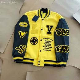 Jaquetas masculinas marca de moda homens mulheres jaqueta l vintage solto manga longa verde beisebol homem hip hop outono varsity casual quente bombardeiro roupas 8693