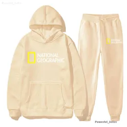 2024 Moda Masculina e Feminina Br Hoodies Moletons National Geographic Channel Sports Set Primavera Outono Duas Peças Homens Ess Sp5der 6645