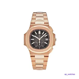 Luxury Pateksphilipes 5980/1R-001 Watches Chronograph Date Rose Gold Men's Wristwatch Mechanical Automatic Watch FUN SMFG
