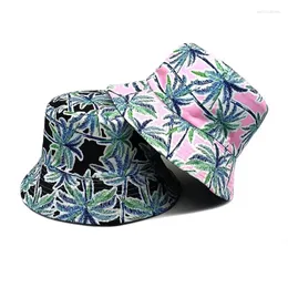 Berretti 2024 Four Seasons Poliestere Cartoon Tree Print Cappello da pescatore Cappello da viaggio all'aperto Cappellino da sole per uomini e donne 273