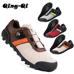 Calzature QQTB186 Scarpe MTB da uomo con tacchetti SPD Scarpe da ciclismo traspiranti Scarpe da ginnastica antiscivolo per bici da strada di ghiaia per uomo Taglia3950