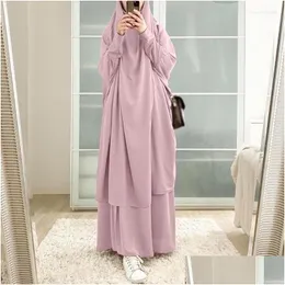 Roupas étnicas Etosell Mulheres Com Capuz Muçulmano Hijab Vestido Eid Oração Garment Jilbab Abaya Long Khimar Fl Er Ramadan Vestido Abayas Drop de Dh8Me