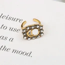 Модельерские кольца, ювелирные изделия, женские классические кольца с двойными буквами, стразы, мужские и женские кольца для влюбленных5