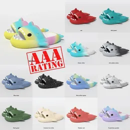 2024 Foam Runners Designer Shark Hausschuhe Sommer Sliders Männer Frauen Kinder Slides rosa blau grau Memory Foam Sandalen weiche dicke Kissen Slipper Cloud Slide Indoor-Schuhe