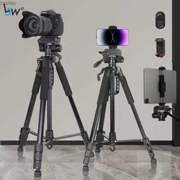 Tripods Camera Tripod with Phone Bluetoothキャリーバッグアルミニウム180cm携帯電話の写真のための携帯電話dslr ipadl240115