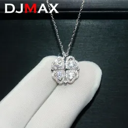 قلادة DJMAX كاملة الماس للنساء الأصلي 925 Sterling Silver Mobius Strip Lady Diamond Clavicle Chain 240115