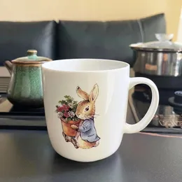 Cute Bunny Ceramics Mug White 350ml Home Office Drinking Cup Milk Breakfast Cola Water Bottle Kitchen Accessories 240115