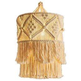 Ręcznie robione ściany Tapestry Macrame Boho Decor ręczny Tassel Tapestry Tło zagłówek Wiszący Dekorat 240115