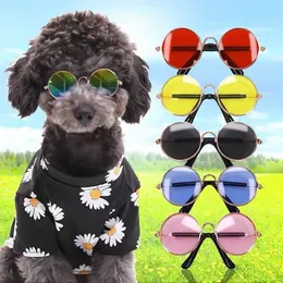 Fashionable dog cat pet glasses creative trend photo taking circular frame small sunglasses toy dolls