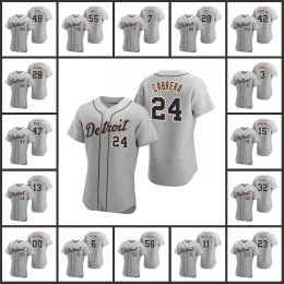 MÄNNER Frauen Jugend Kinder''Detroit''Tigers''Sparky Anderson Kirk Gibson Miguel Cabrera Javier Baez Niko Goodrum Custom Grey Baseball Jersey