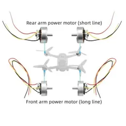 액세서리 원래 새로운 DJI FPV 모터 롱 / 짧은 와이어 항공기 모터 DJI FPV 드론 예비 교체 추진 부품을위한 케이블