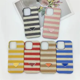 Designer Phone Case Shockproof Phones Cases Womens Fashion Textile Stripe Phonecase Letters Mens Cover For IPhone 15 Pro Max Plus 14 13 12 11 XS XR -3