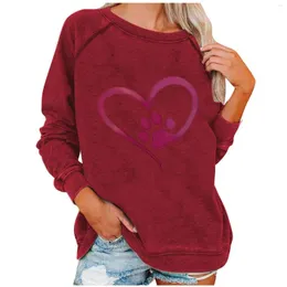 Felpe con cappuccio da donna Felpa con stampa di San Valentino per donna Kawaii Fitness Crop Top Felpa con cappuccio Maglioni casual Moleton