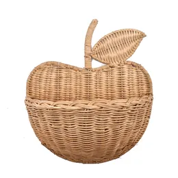 Cesta de vime feita à mão, ecológica, fofa, para crianças, armazenamento, bolsa de piquenique, mulher, vime, tecido à mão, embreagem 240113