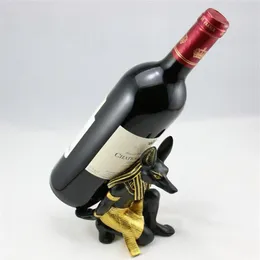 Harts Anubis God Wine Rack Wine Bottle Holder Animal Egyptian Dog God Wine Stand Accessories Home Bar Decoration Preference318U