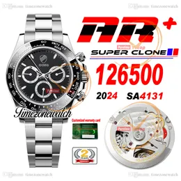 AR+F 126500 SA4131 Automatic Chronograph Mens Watch Ceramics Negl Black Dial 904L Steel Case and Bracelet Super Edition Watches 2024 New Eta Cal TimeZoneWatch B2