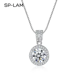SP-LAM Collane con ciondolo con diamanti per donna Argento sterling 925 Catena di lusso Trending Bling ghiacciato Gioielli da sposa 240115