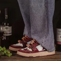 Kaalixto National Tide Brand 2024 Autumn Winter New Maillard Red Wine All Star Par Par Plus Veet Thick Soled April Skateboards Shoes Low-Heeled 232 New Style