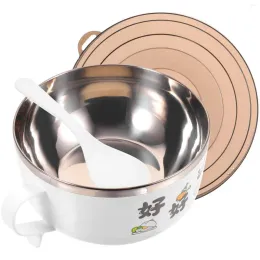 Bowls Bowl Ramen Isolated Bento Breakfast Instant Container Serverande LID Måltid Tabelleris Kök Pasta Nestning Spannmål Dessert Thermal ZZ