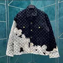 10a Cappotto da uomo di alta qualità Giacche di design di lusso 24ss Primavera Autunno Nuova giacca di jeans a fiori distrutti Giacca casual allentata da uomo Top