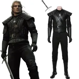 Film The Witcher Cosplay Geralt från Rivia Costume Halloween vuxen manlig outfit253o