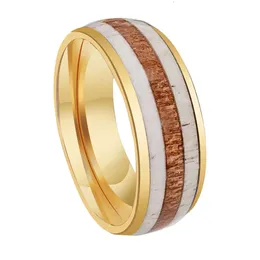 CHENG JEWELERS ATACADO Moda Jóias Designs Branco Antler Deer Inlay 14K Anel de Noivado Homem Sólido Ouro