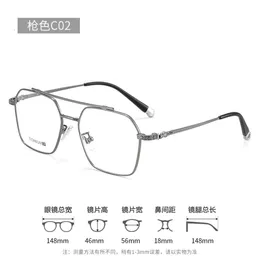 2024 Luxus-Designer-CH-Sonnenbrille für Damen, verchromte Brillengestelle, Herren, reines Titan, ultragroße Myopie, High-End-Herz-Brillengestell, Damen-Unisex-Brille, K0AK