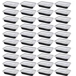 Louça 50 Pcs Recipiente Transparente Com Tampa Descartável Lancheira Salada Embrulhando Caixas Capa Piquenique Bento Lidded