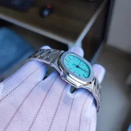 Yüksek Kalite En İnce 9 4mm Erkekler Elbise Erkek Kolluluğu 5711 5711 1A-018 Otomatik 324 Hareket Tavak T Blue Dial Limited 2246